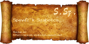 Spevák Szabolcs névjegykártya